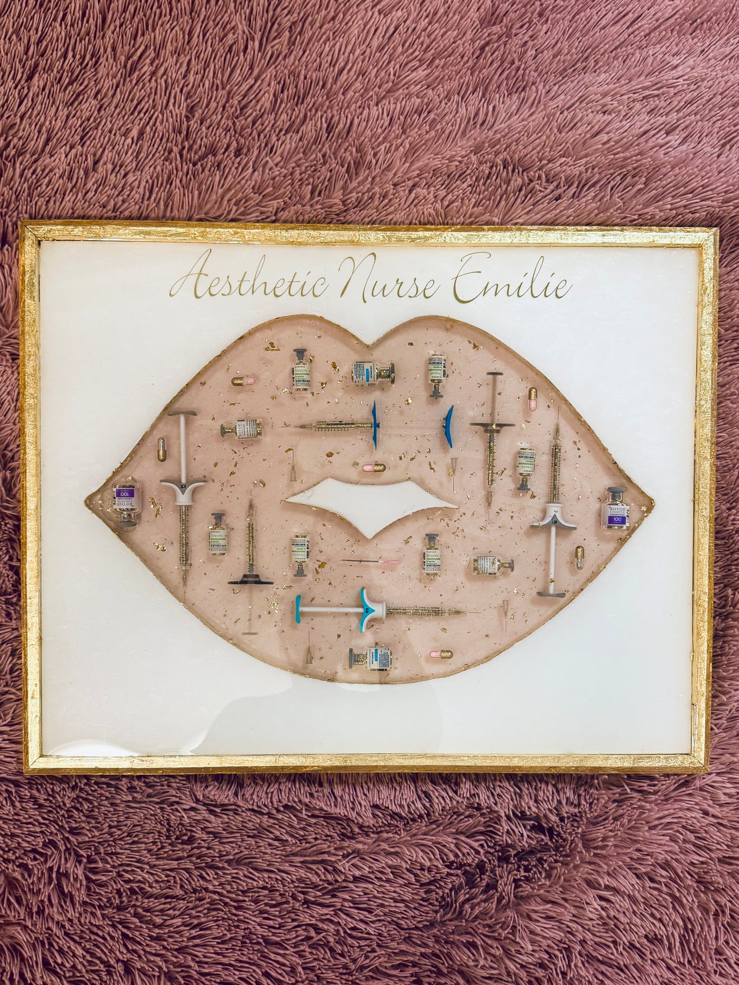 Embedded Lips — Custom Resin Wall Art (Medical Office Decor)