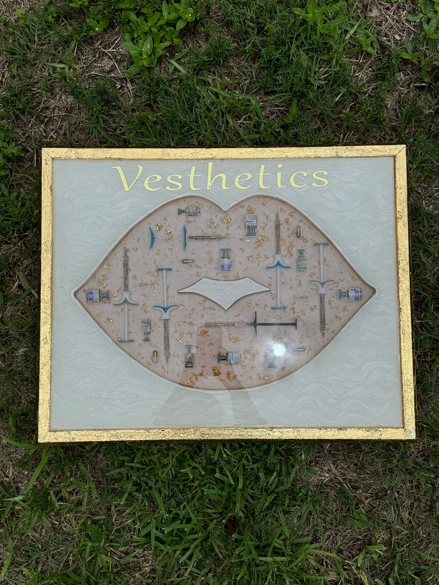 Embedded Lips — Custom Resin Wall Art (Medical Office Decor)