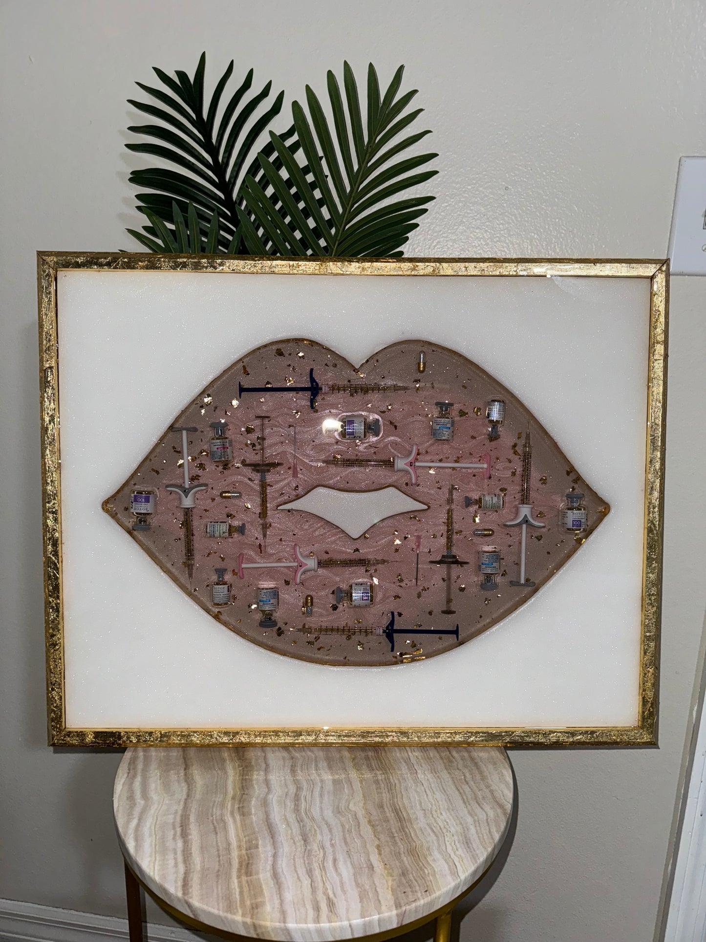 Embedded Lips — Custom Resin Wall Art (Medical Office Decor)