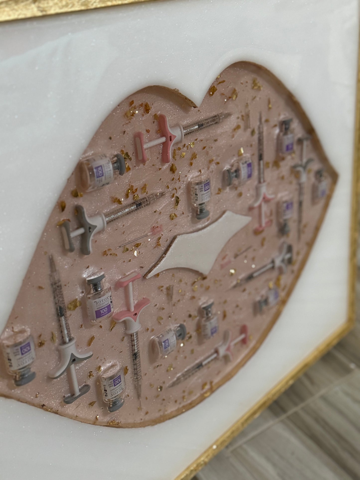 Embedded Lips — Custom Resin Wall Art (Medical Office Decor)