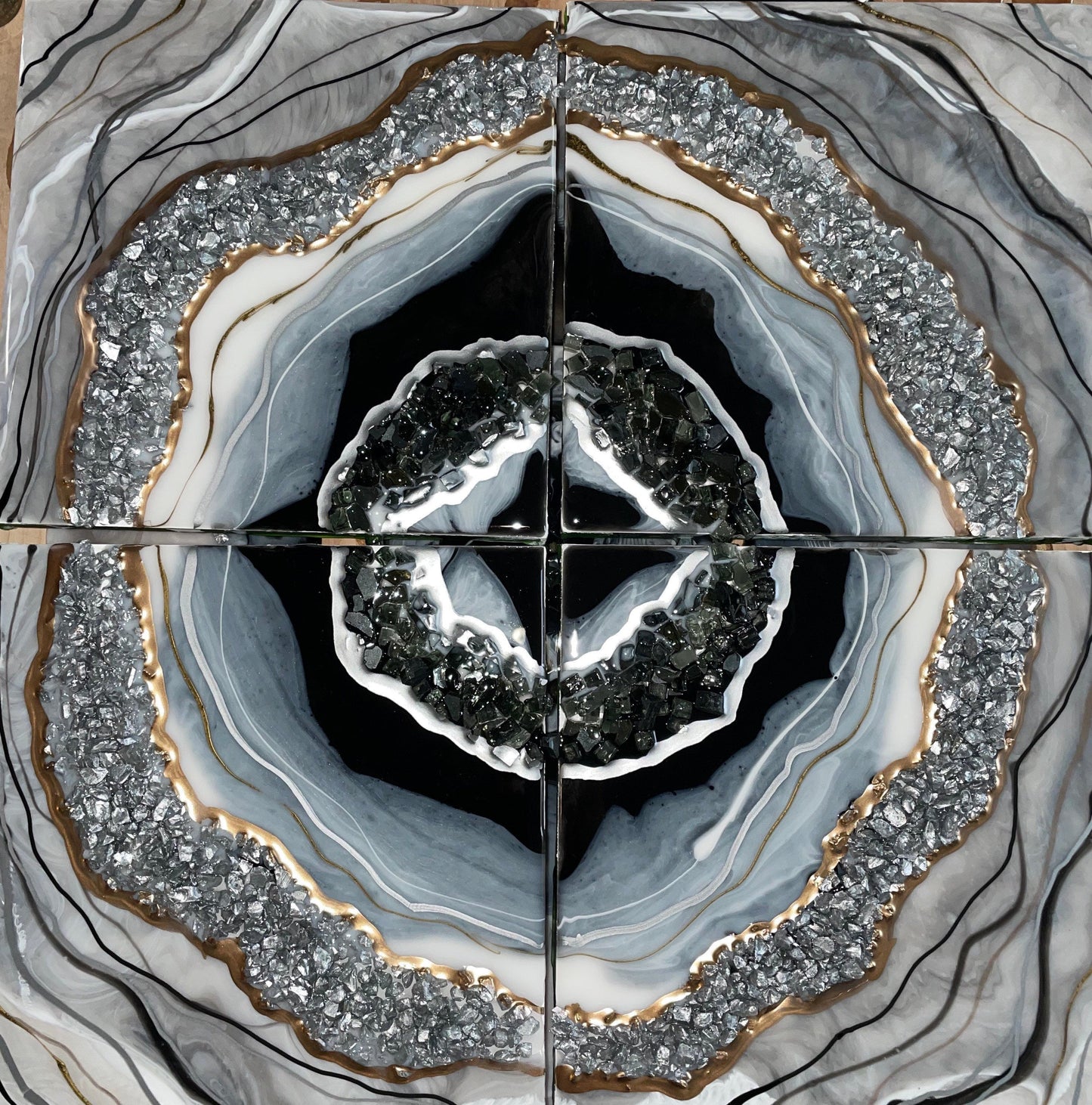Black Geode Wall Art